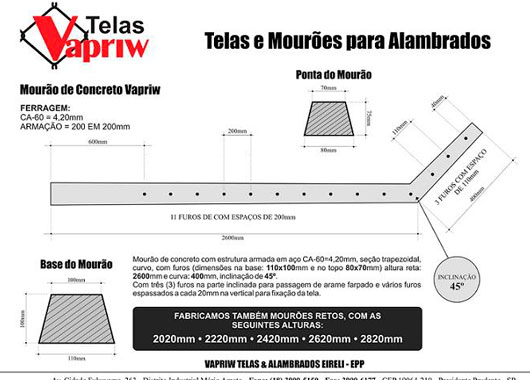 Qualidade Mourão de concreto Vapriw